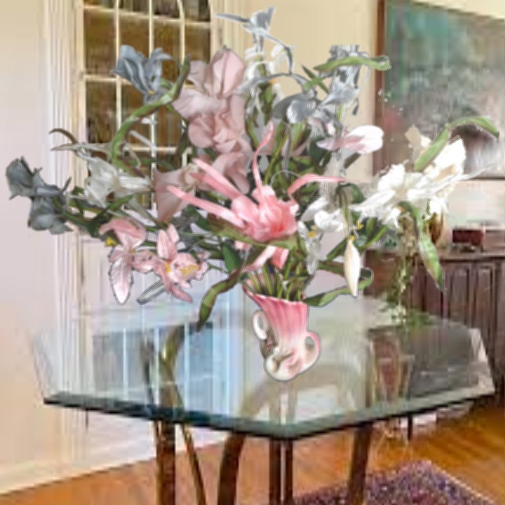 Silk Artificial Flowers With Vase